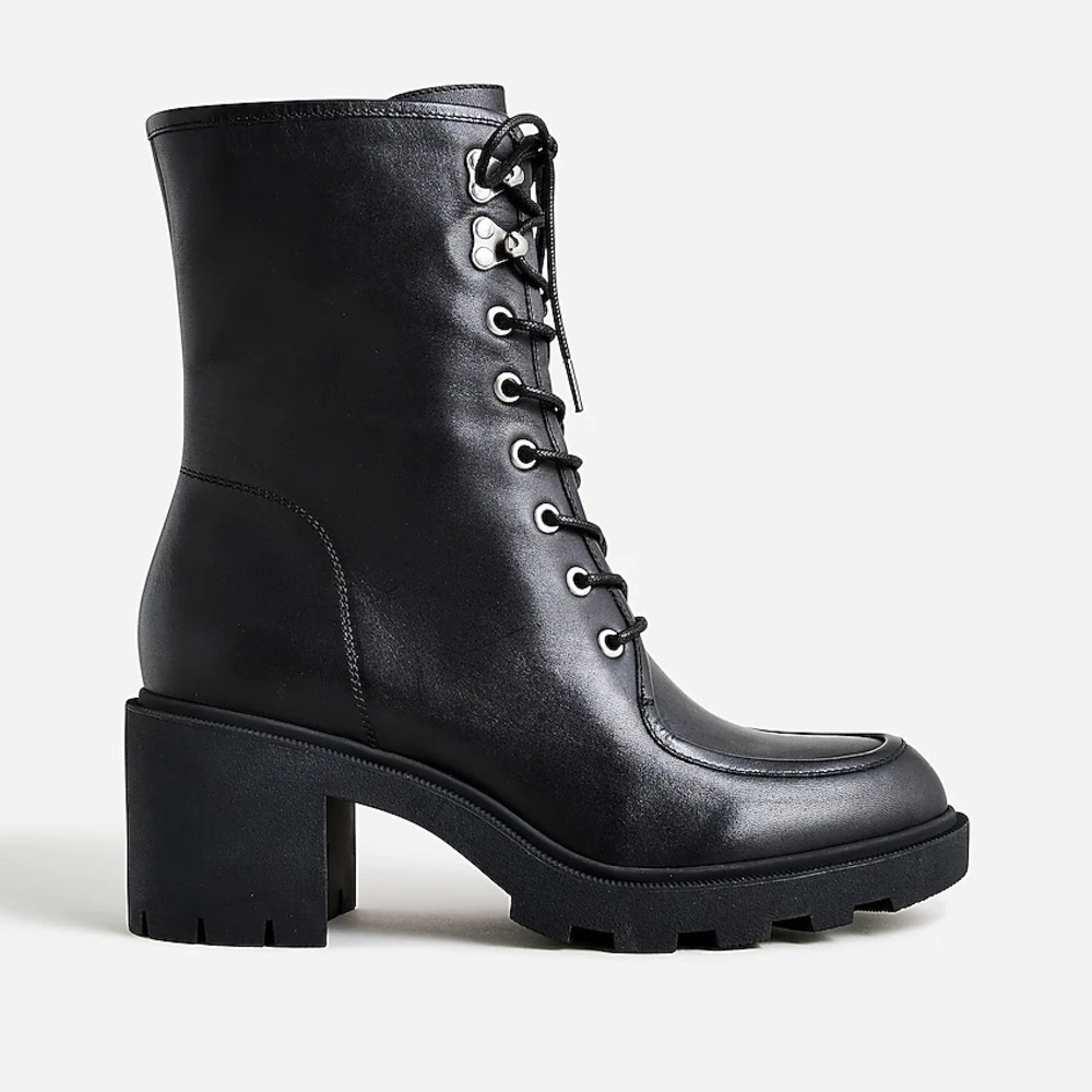 ❤️ J.Crew Lace-up ankle-heel boots in leather EUC in Box BJ871